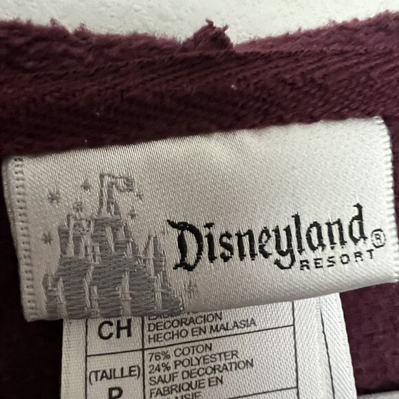 DISNEYLAND Vintage Tinker bell Hooded Sweatshirt Embroidered Skulls Purple SMALL - Picture 9 of 11